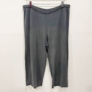 Eileen Fisher Tencel Lyocell Wide Leg Crop Pants Large Grey